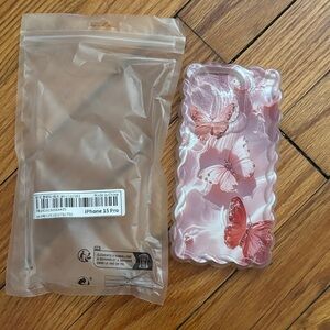 Pink Butterfly iPhone 15 Pro Case